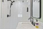 Walk in glass shower